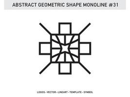 vecteur de conception géométrique abstract monoline lineart gratuit