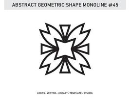 contour de lineart de tuile de conception géométrique monoline vecteur