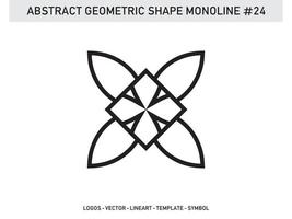 vecteur de conception de carreaux de forme abstraite géométrique monoline gratuit