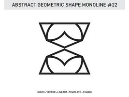 vecteur de conception de carreaux de forme abstraite géométrique monoline gratuit