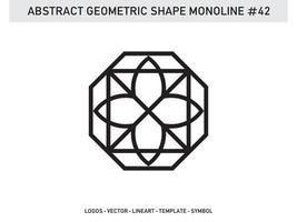 contour de ligne géométrique monoline linéaire pour la conception sans carreaux vecteur