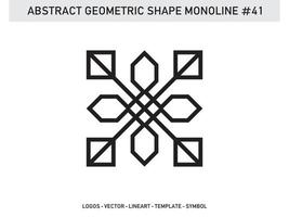 contour de ligne géométrique monoline linéaire pour la conception sans carreaux vecteur