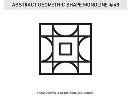 tuile de conception abstraite géométrique monoline lineart contour gratuit vecteur