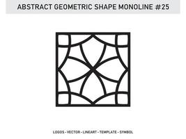 vecteur de tuile de forme abstraite géométrique monoline lineart gratuit