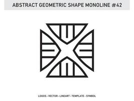contour de ligne géométrique monoline linéaire pour la conception sans carreaux vecteur