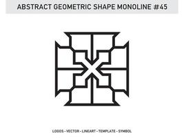 contour de lineart de tuile de conception géométrique monoline vecteur