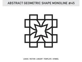 contour de lineart de tuile de conception géométrique monoline vecteur