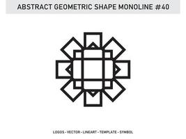 tuile de conception de contour de ligne monoline géométrique abstraite gratuite vecteur