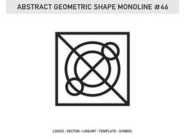 vecteur gratuit de contour de lineart de tuile de conception géométrique monoline