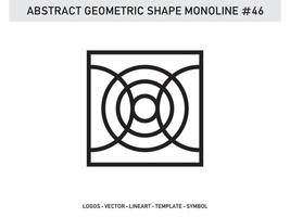 vecteur gratuit de contour de lineart de tuile de conception géométrique monoline