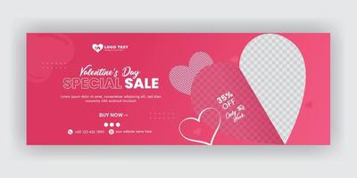 modèle de bannière de couverture de médias sociaux vente spéciale saint valentin vecteur