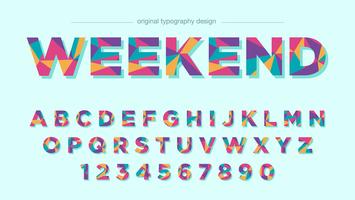 Typographie colorée vecteur