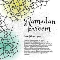 carte de voeux eid al fitr ramadan et arrière-plan avec dessin à la main style d'ornement islamique sur fond grunge blanc. vecteur