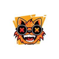 modèle de logo d'entreprise de chat heureux vecteur