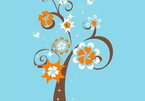 Funky Floral Tree Vector