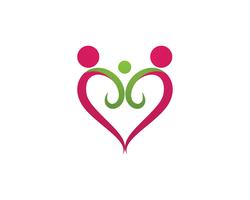 Amour adoption bébé soins logo et vecteur de symboles