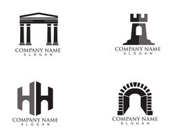 logo et symboles de la forteresse vecteur