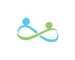 Infinity people Icône d&#39;adoption et de soins communautaires Logo template vecteur