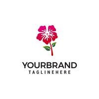 fleur rose logo design concept template vecteur