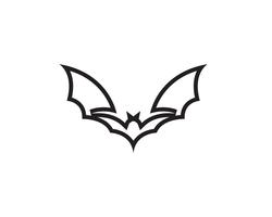 Icône de chauve-souris logo noir modèle fond blanc vecteur