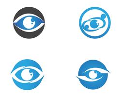 Logo de soins oculaires et application de symboles vectoriels vecteur