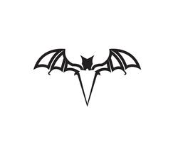 Icône de chauve-souris logo noir modèle fond blanc vecteur