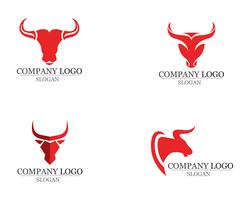 Icônes de modèle logo et symboles corne de taureau vecteur
