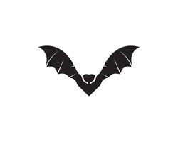 Icône de chauve-souris logo noir modèle fond blanc vecteur