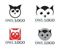 Hibou tête oiseau logo vecteur modèle animal