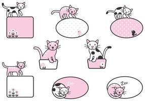 Cute Cat Label Pack vecteur! vecteur