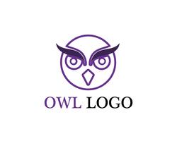 Hibou tête oiseau logo vecteur modèle animal