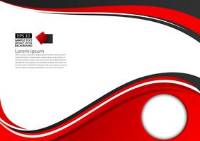 Abstrait rouge et noir géométrique sur fond blanc avec espace de copie, illustration vectorielle vecteur