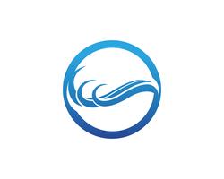 Icône et symbole de la vague de l&#39;eau Logo Template vecteur