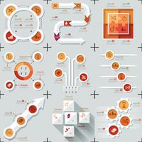 Ensemble de 9 infographies plates minimes vecteur