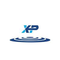 xp lettre logo bleu. monogramme xp, symbole de logo vectoriel simple.