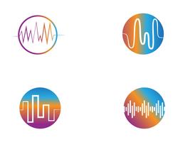 onde sonore ilustration logo vector icon template