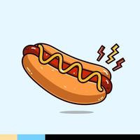 illustration vectorielle hot-dog cuisine américaine vecteur