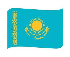 kazakhstan drapeau national europe emblème ruban icône illustration vectorielle élément de conception abstraite vecteur