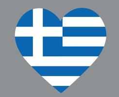 Grèce drapeau national europe emblème coeur icône illustration vectorielle élément de conception abstraite vecteur