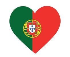 drapeau du portugal europe nationale emblème coeur icône illustration vectorielle élément de conception abstraite vecteur