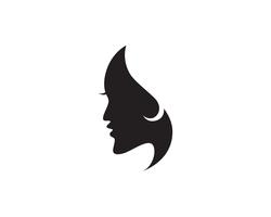 cheveux femme et visage logo et symboles vectoriels
