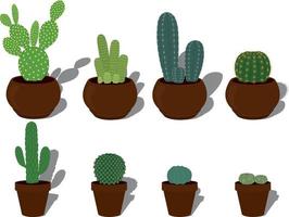 collection de types de cactus dans des pots de plantes en terre cuite illustration vectorielle vecteur