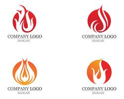 Icône de vecteur flamme feu Logo Template Pétrole et énergie