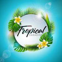 Typographie Summer Tropical Paradise vecteur