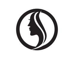 cheveux et logo femme et visage vecteur