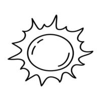 soleil dans un style doodle. vecteur