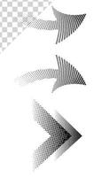 ensemble de flèches avec effet de demi-teintes. illustration vectorielle. collection de flèches isolée vecteur