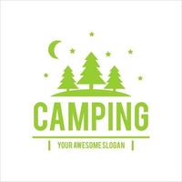 conception de camping et aventure dans la nature de montagne vecteur