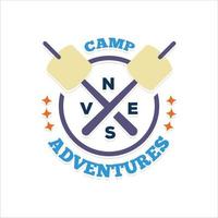 logo d'entreprise simple sur l'aventure dans la nature de montagne, le camping et la survie vecteur