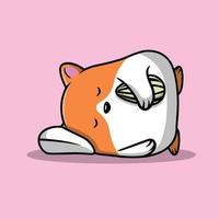 illustration d'icône vectorielle de dessin animé de sommeil de hamster mignon. concept d'icône animale isolé vecteur premium. style de dessin animé plat